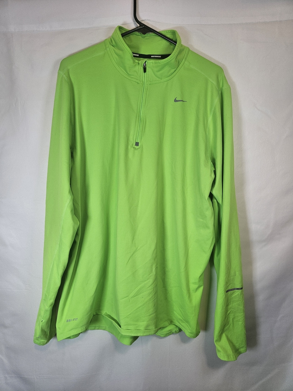 Nike Running Men’s Lime Green Quarter-Zip Dri-FIT Pullover
